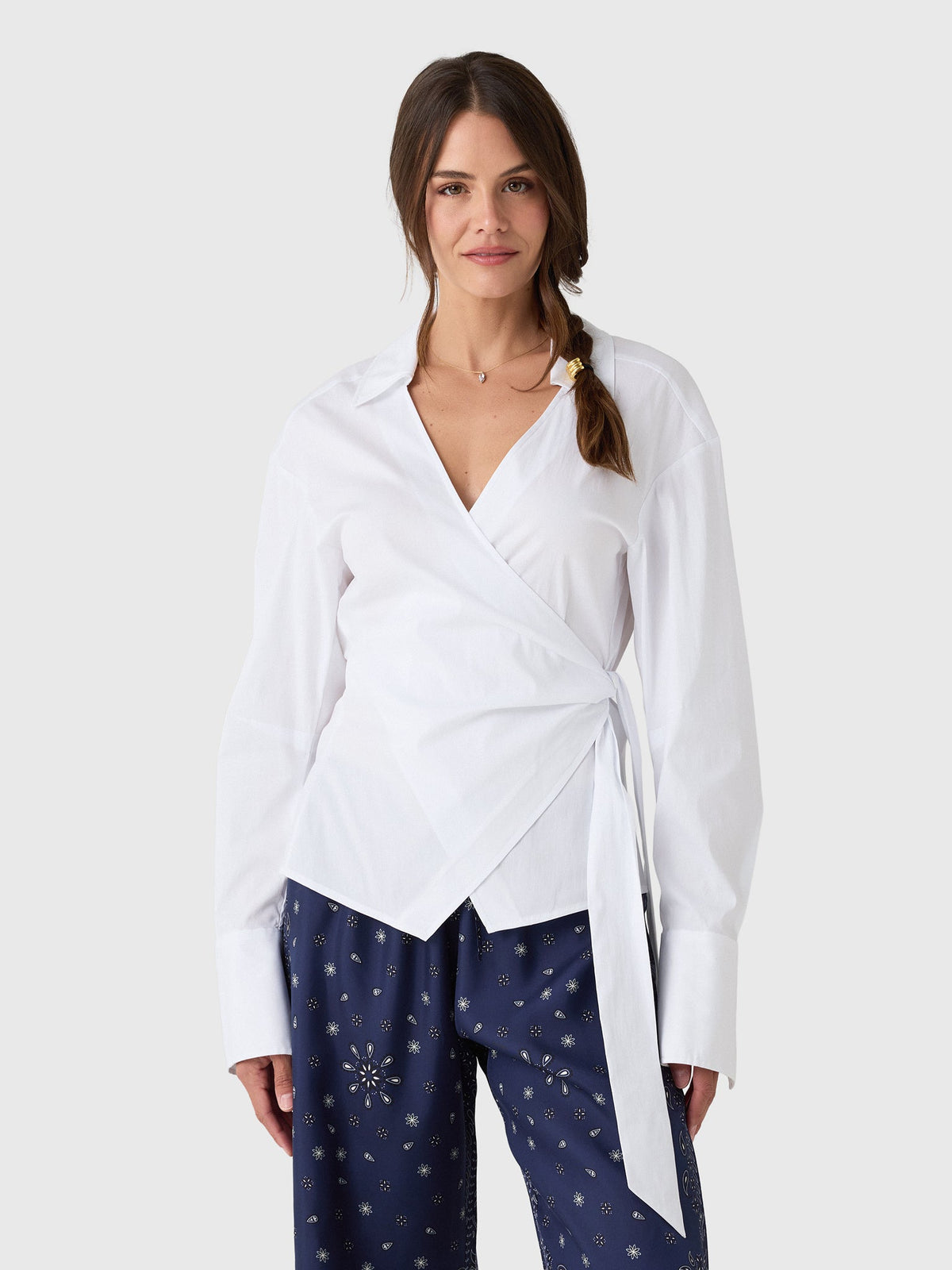 Simon Miller Women's Anya Poplin Wrap Top
