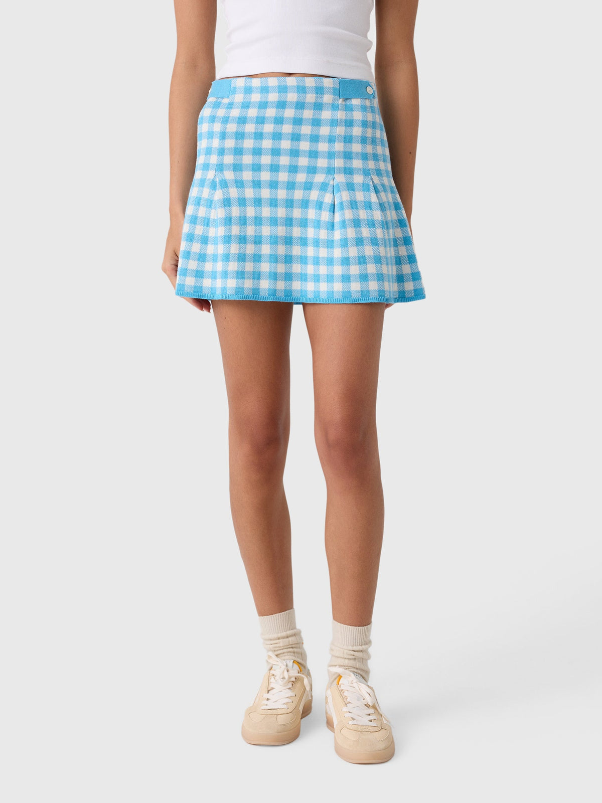 Guest In Residence Women's Gingham Pleated Skirt