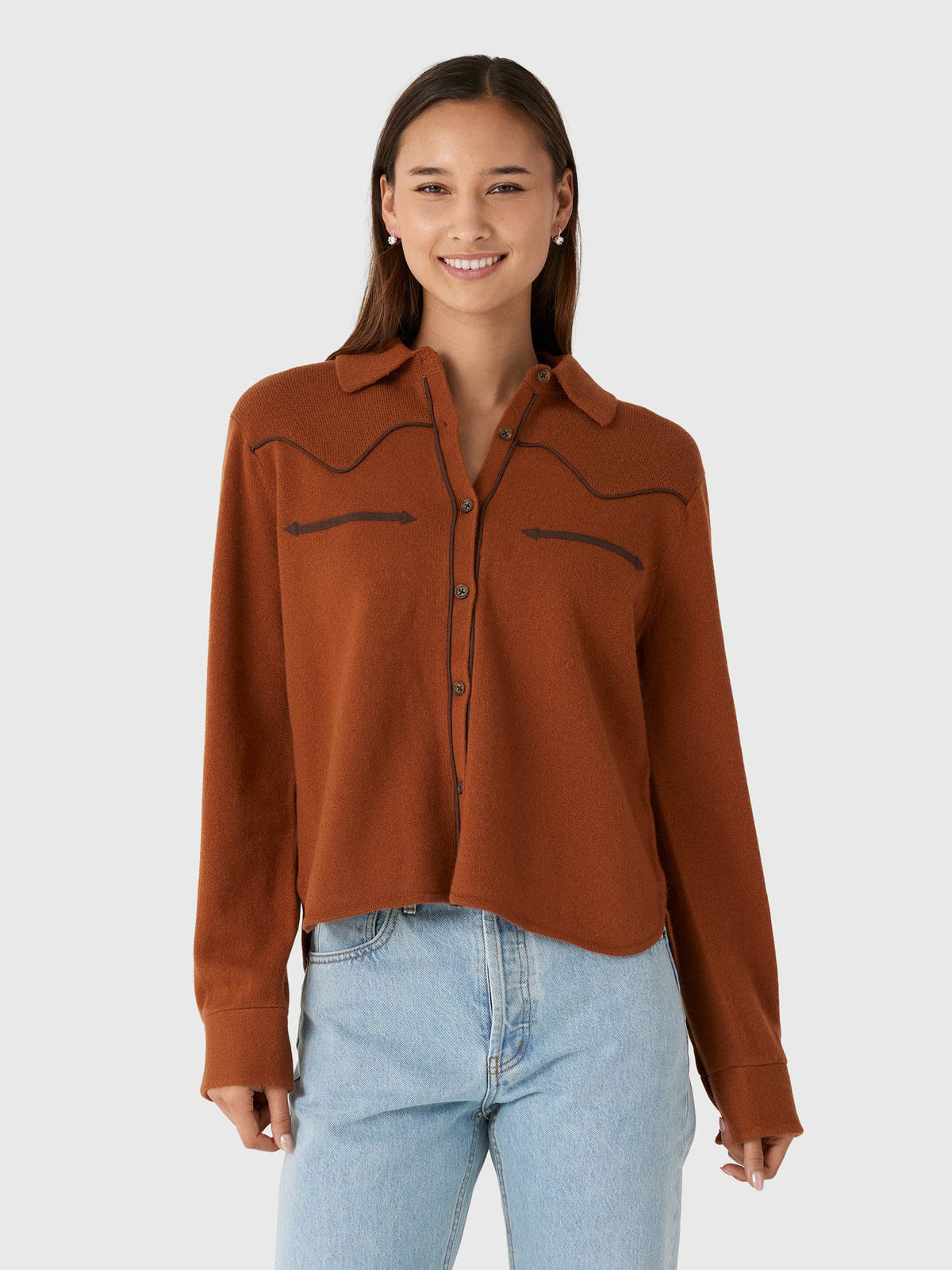 Guest In Residence Women's Cropped Western Shirt