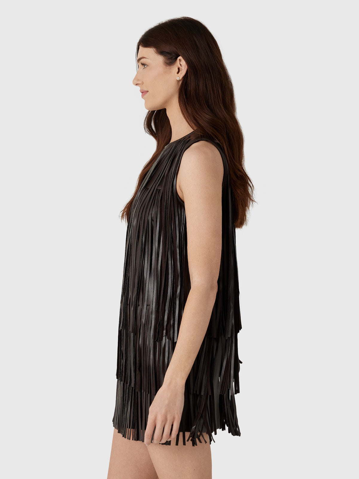 Simon Miller Women's Sina Vegan Leather Fringe Dress