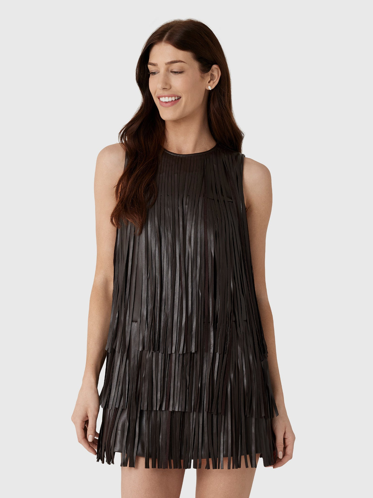 Simon Miller Women's Sina Vegan Leather Fringe Dress