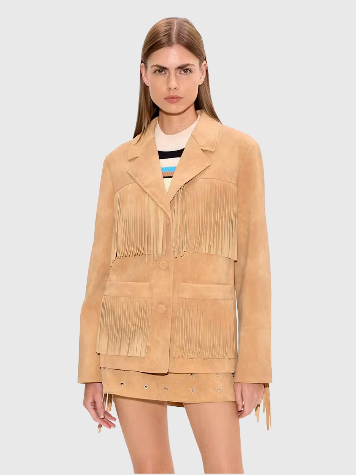 Simon Miller Women's Mabel Vegan Leather Fringe Jacket