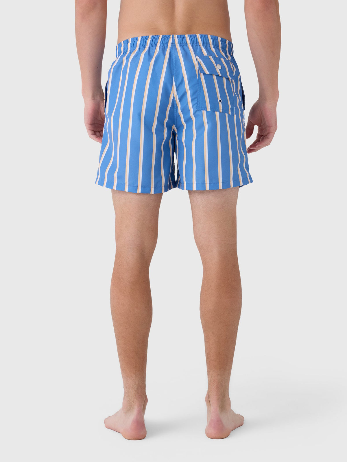 Bather Men's Yellow & White Fine Stripe Swim Trunk