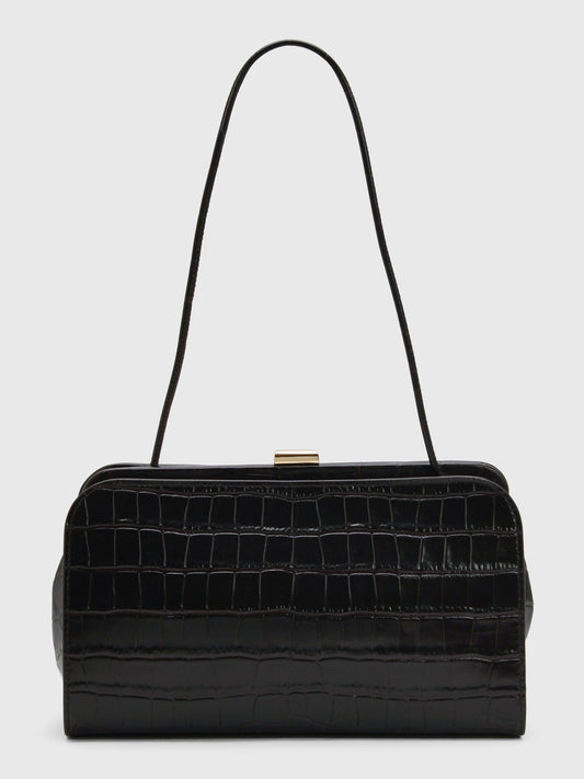 Loeffler Randall Zella Crocodile Leather Clutch