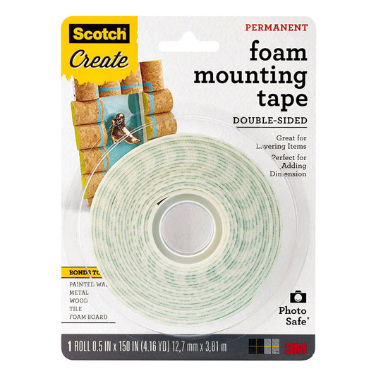 3m Company Scotch Double-Sided Foam Mounting Tape (White)
