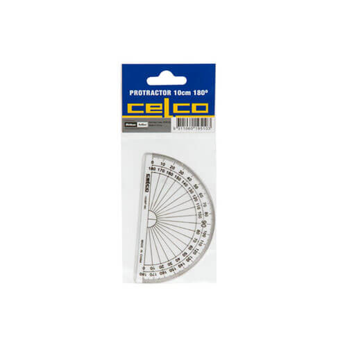 Celco 180 Degree Half Circle Protractor 10cm (Clear) - 50pcs