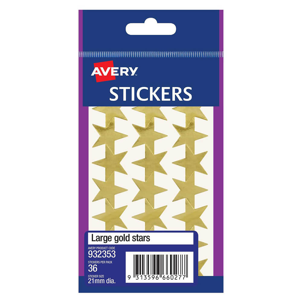 Avery F/P Gold Stars Label (Pack of 10) - Large