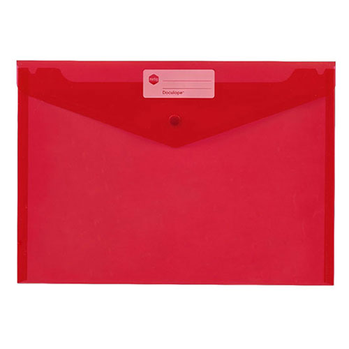Marbig A4 Document Wallet with Button - Blue