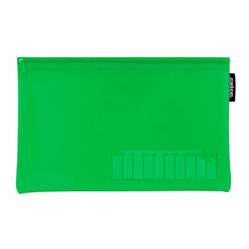 Celco Medium Name Pencil Case with 1 Zip (345x180mm) - Green