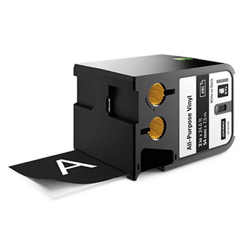 Dymo XTL All Purpose Vinyl Label Tape 54mm - White on Black