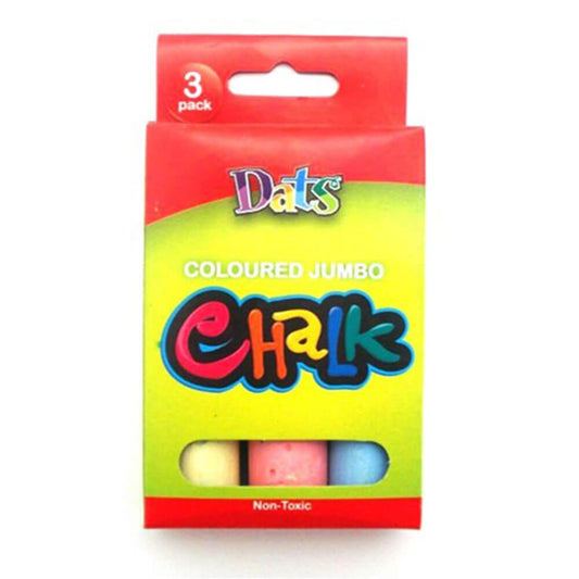 Dats Non-toxic Jumbo Chalk (3pk) - Coloured