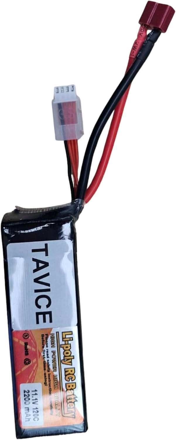 TAVICE 2 Pack Replacement 3S LiPo Battery 11.1V 120C  2200mAh with Deans Connector Compatible with RC Cars, Trucks & Airplanes