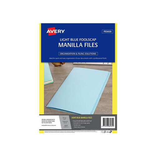 Avery Manilla Folder Foolscap (20pk) - Light Blue