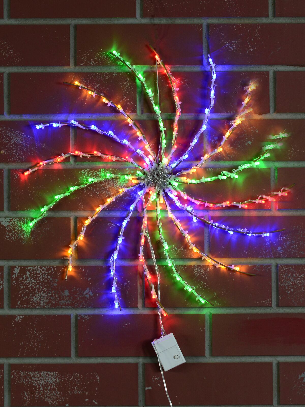 49cm Multi Colour LED Spiral Galaxy Pinwheel Light DisplayRed, Green, Orange & Blue