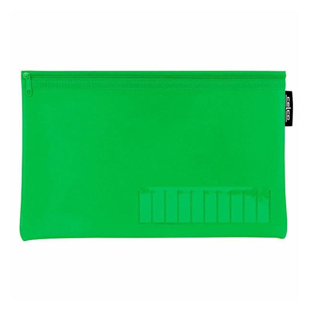 Celco Medium Name Pencil Case with 1 Zip (345x180mm) - Green
