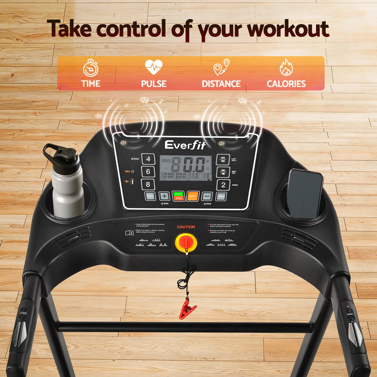 Everfit Treadmill Electric Home Gym Fitness Exercise Machine Foldable 400mm