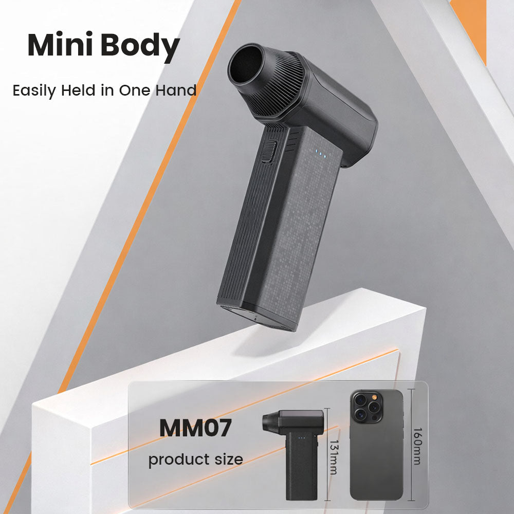 ZLOS MM07 Mini Portable Turbo Blower 120W Cordless Air Duster High Power for Dust Cleaning, Car Drying, Snow Removal & Inflation