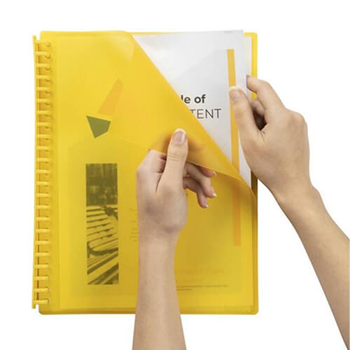 Marbig Refillable Display Book A4 (Translucent) - Yellow