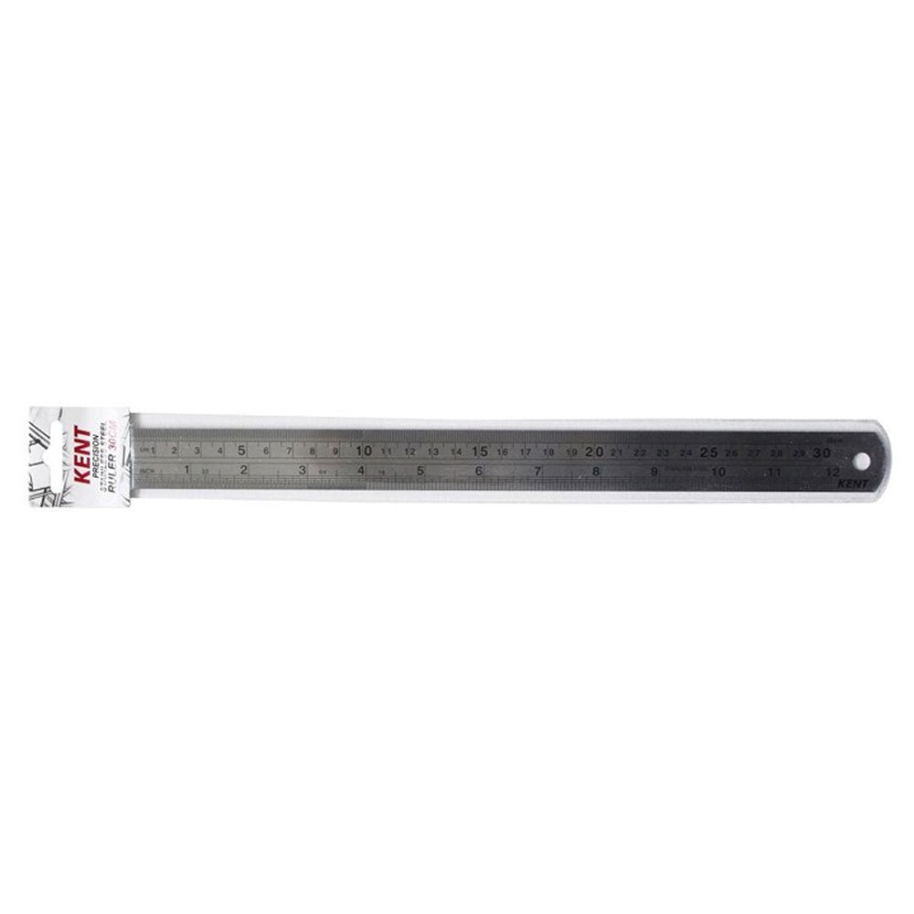 Kent Imperial and Metric Steel Ruler - 30cm