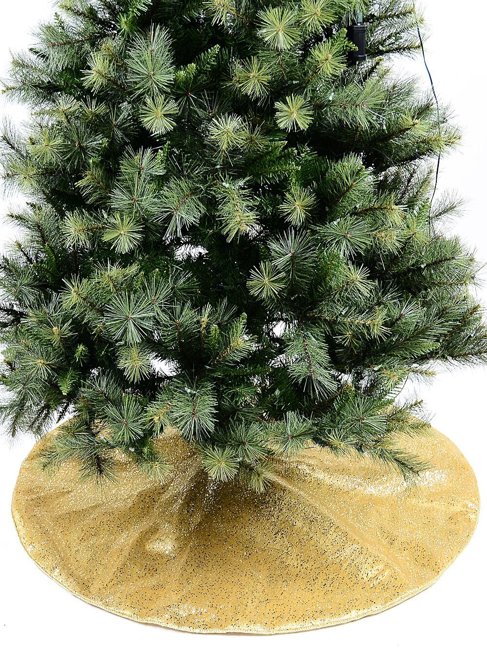 1.2m Metallic Gold Sequin & Glitter Starburst Christmas Tree SkirtGold
