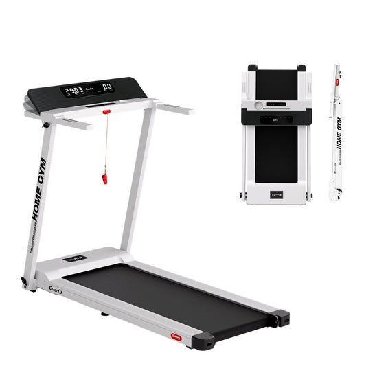 Everfit 2 in 1 Treadmill Electric Home Gym Fitness Exercise Fully Foldable 450mm White