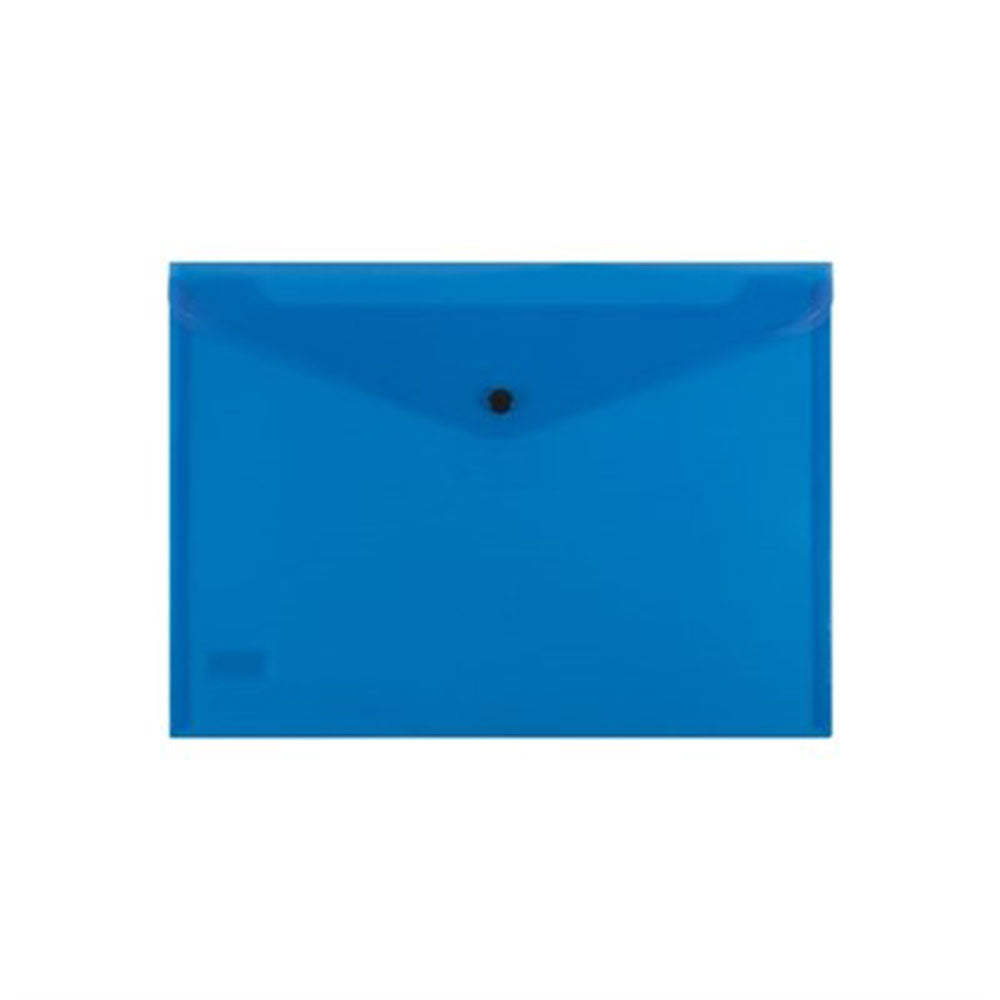 Bantex A4 Document Folder with Button - Blue