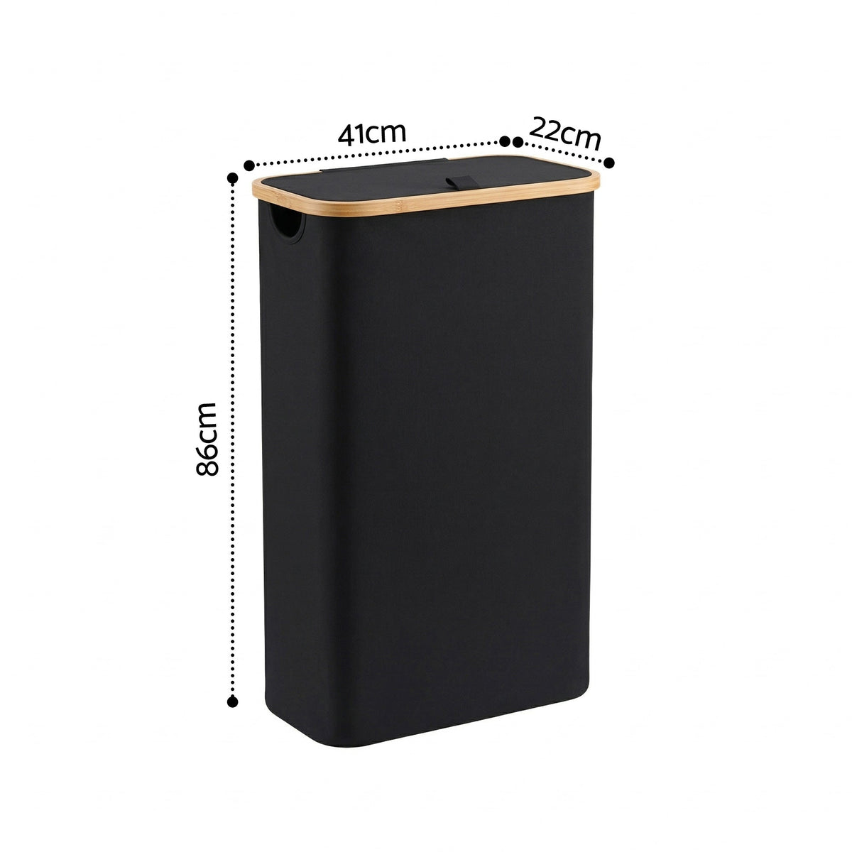 Artiss Laundry Basket with Removable Bag Foldable Black 60L