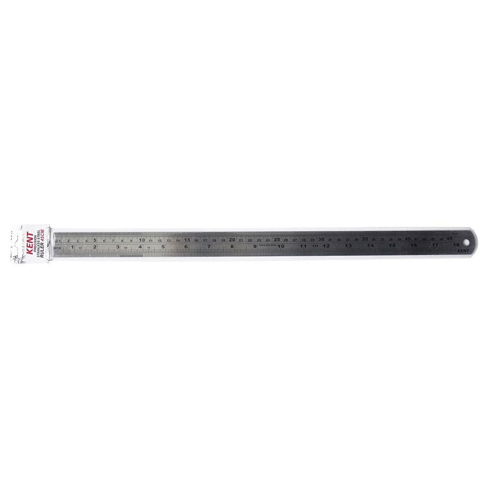 Kent Imperial and Metric Steel Ruler - 45cm