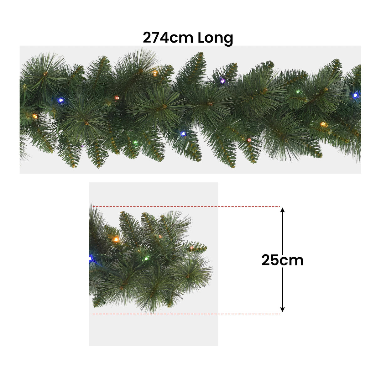 Christabelle 274cm Battery-Operated Christmas Garland (Dorset Pine)