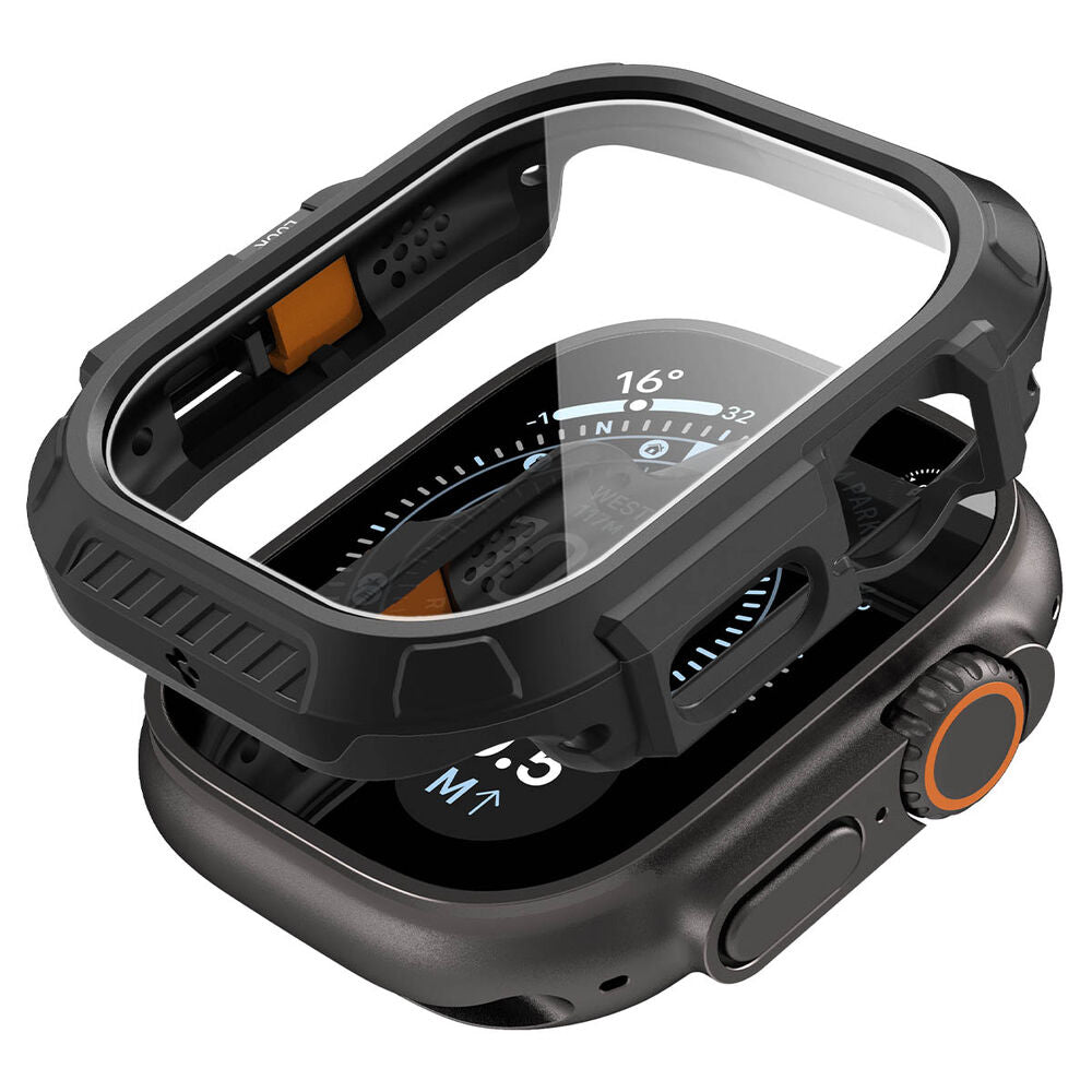 Spigen Apple Watch Ultra 4/3/2/1 49mm Lock Fit Case with Screen Protector (Black)