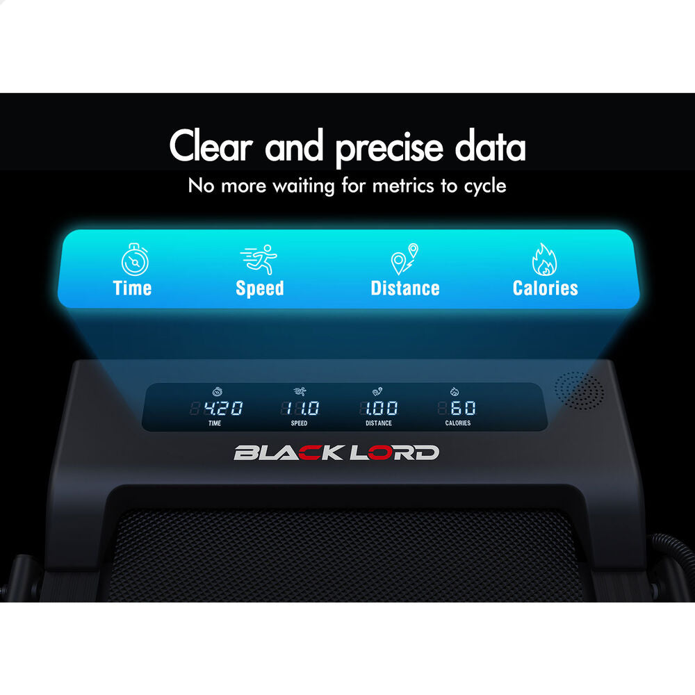 BLACK LORD Treadmill Electric Walking Pad Foldable Under Desk Home Gym (Black)