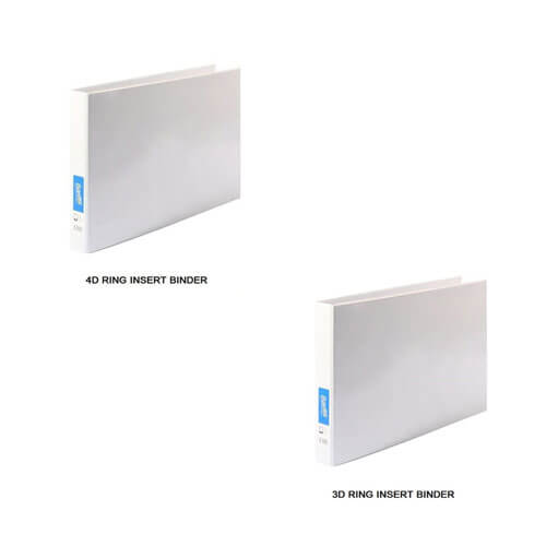 Bantex Landscape Insert Binder White 25mm A3 - 4 D-Ring