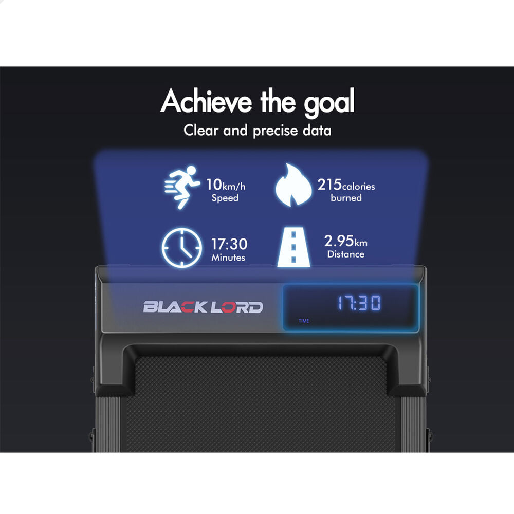 BLACK LORD Walking Pad Treadmill Electric Incline Under Desk (Black)