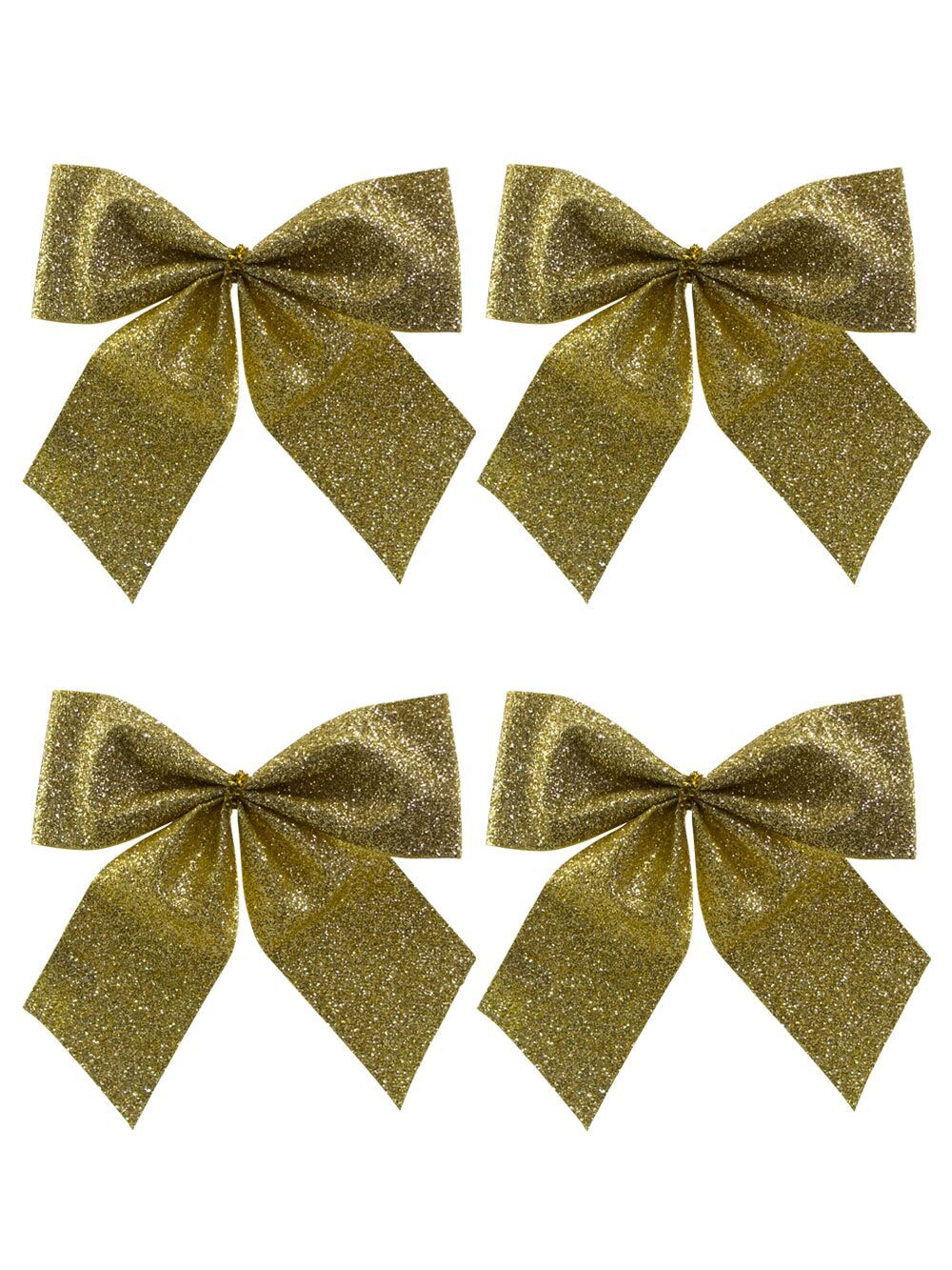 6x Gold Glitter Timeless Essential Bows | 80mmGold