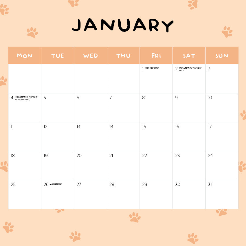 Puppies in a Pickle Calendar 2027