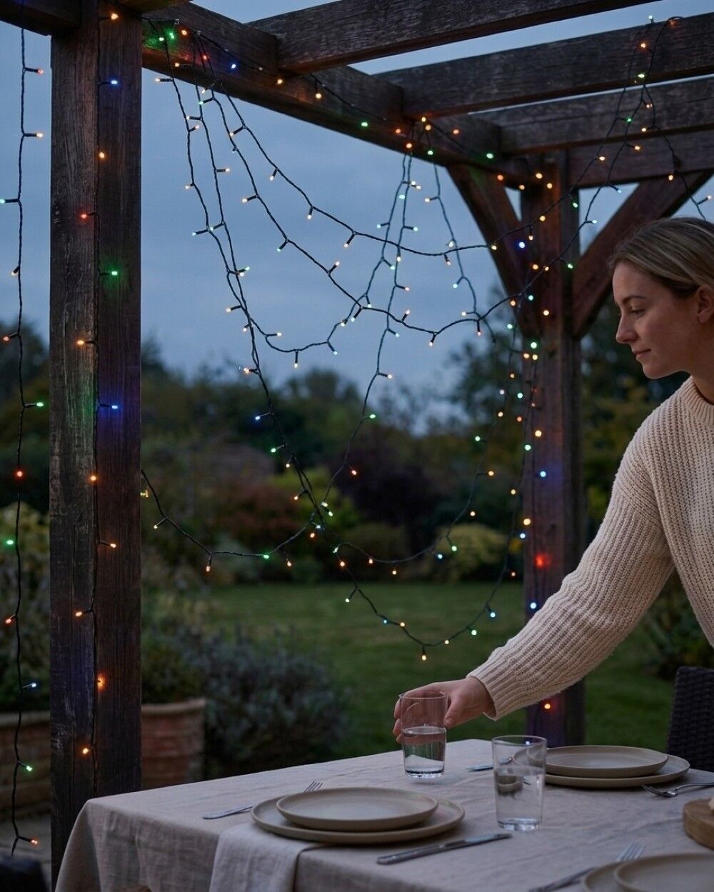 200 Multi Colour LED Solar String Fairy Lights 8 Function | 20mRed, Green, Orange & Blue