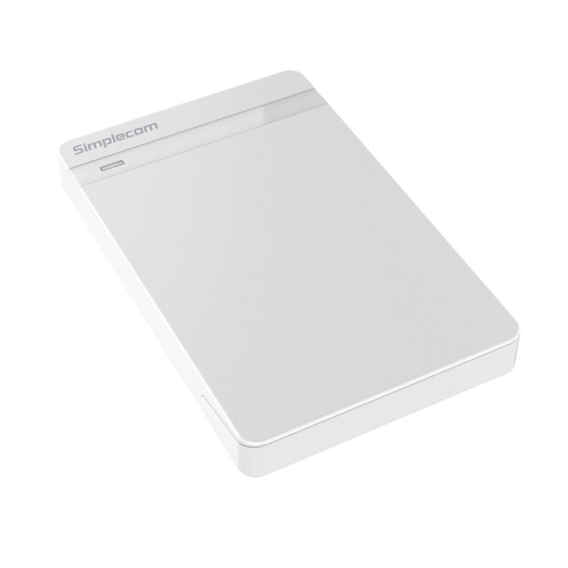 Simplecom Tool Free 2.5in SATA HDD SSD to USB 3.0 Hard Drive Enclosure (White)