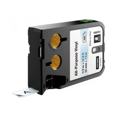 Dymo XTL Black on Clear Label Tape 12mm - Flat Surface