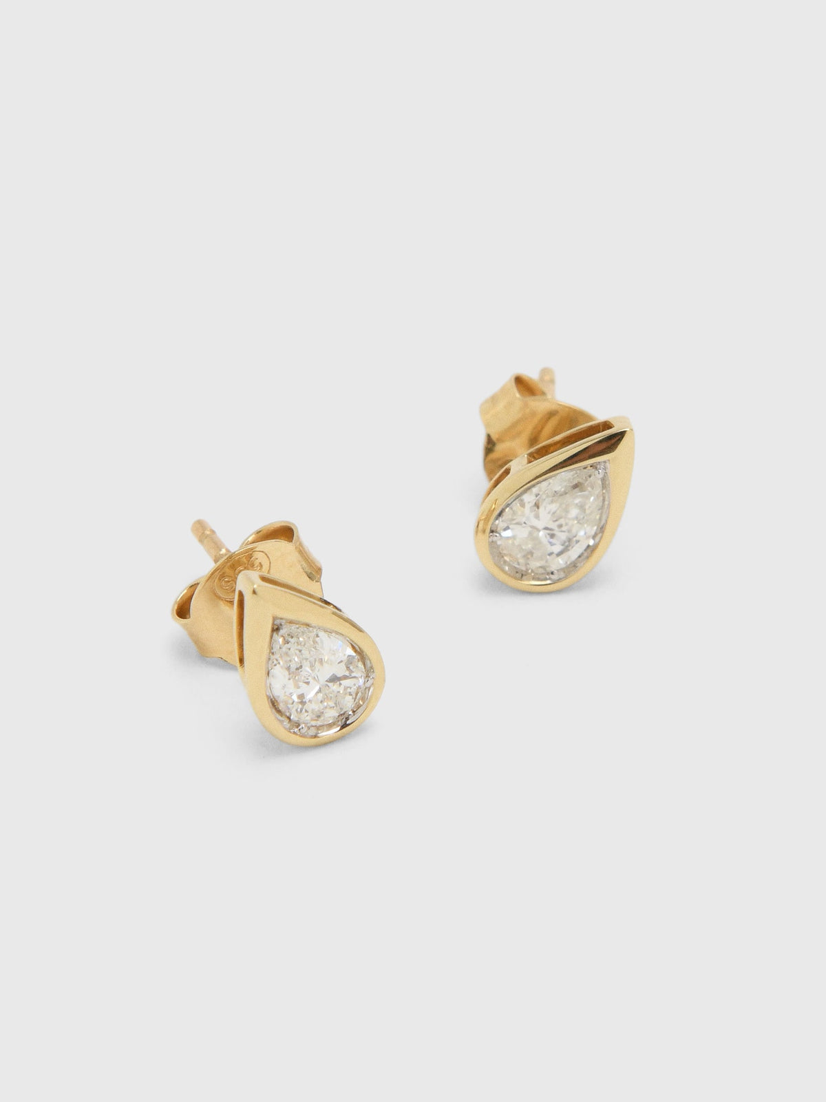 Francie B. Pear Bezel Diamond Earrings